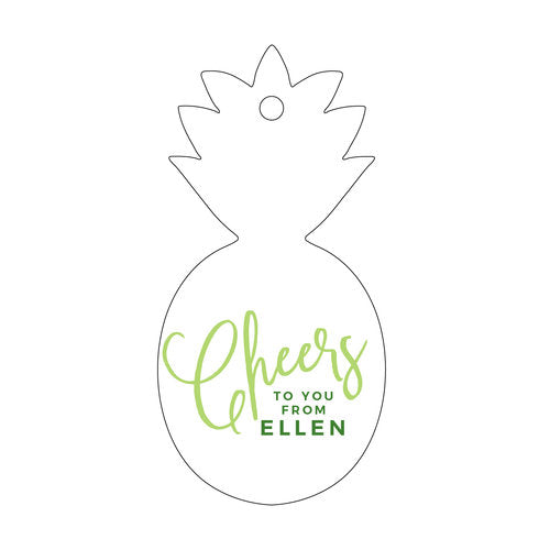 Letterpress Tag - T218 Pineapple Cheers