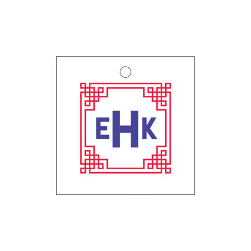 Letterpress Tag - T225 Lattice Monogram