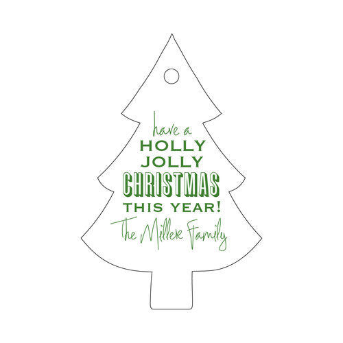 Letterpress Tag Holiday- T96 Holly Jolly