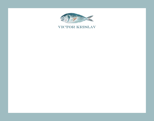 Mimi Paper Flat Note Personalized - Fish