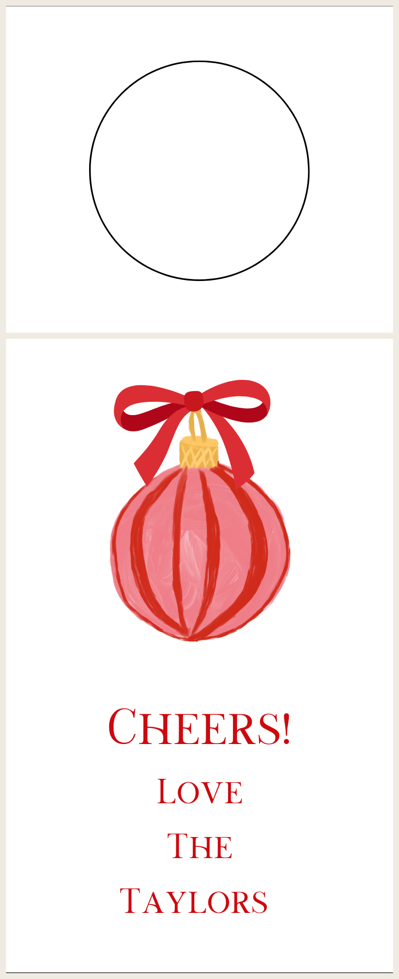 Mimi Paper Wine Tag Personalized - Holiday Ornament