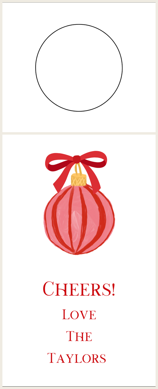 Mimi Paper Wine Tag Personalized - Holiday Ornament