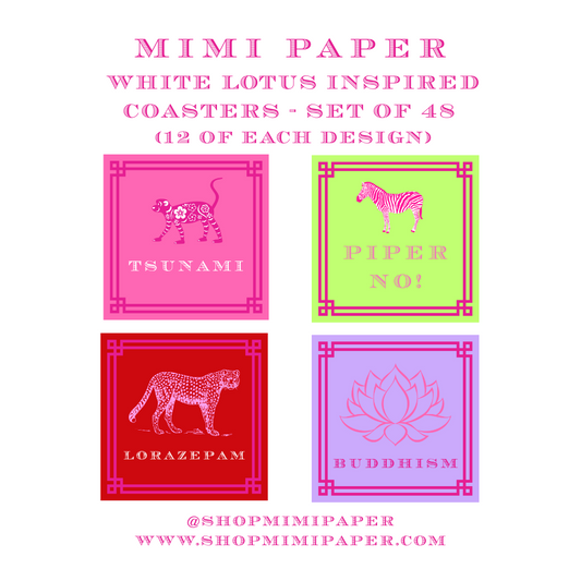 Mimi Paper Coasters - White Lotus Inspired