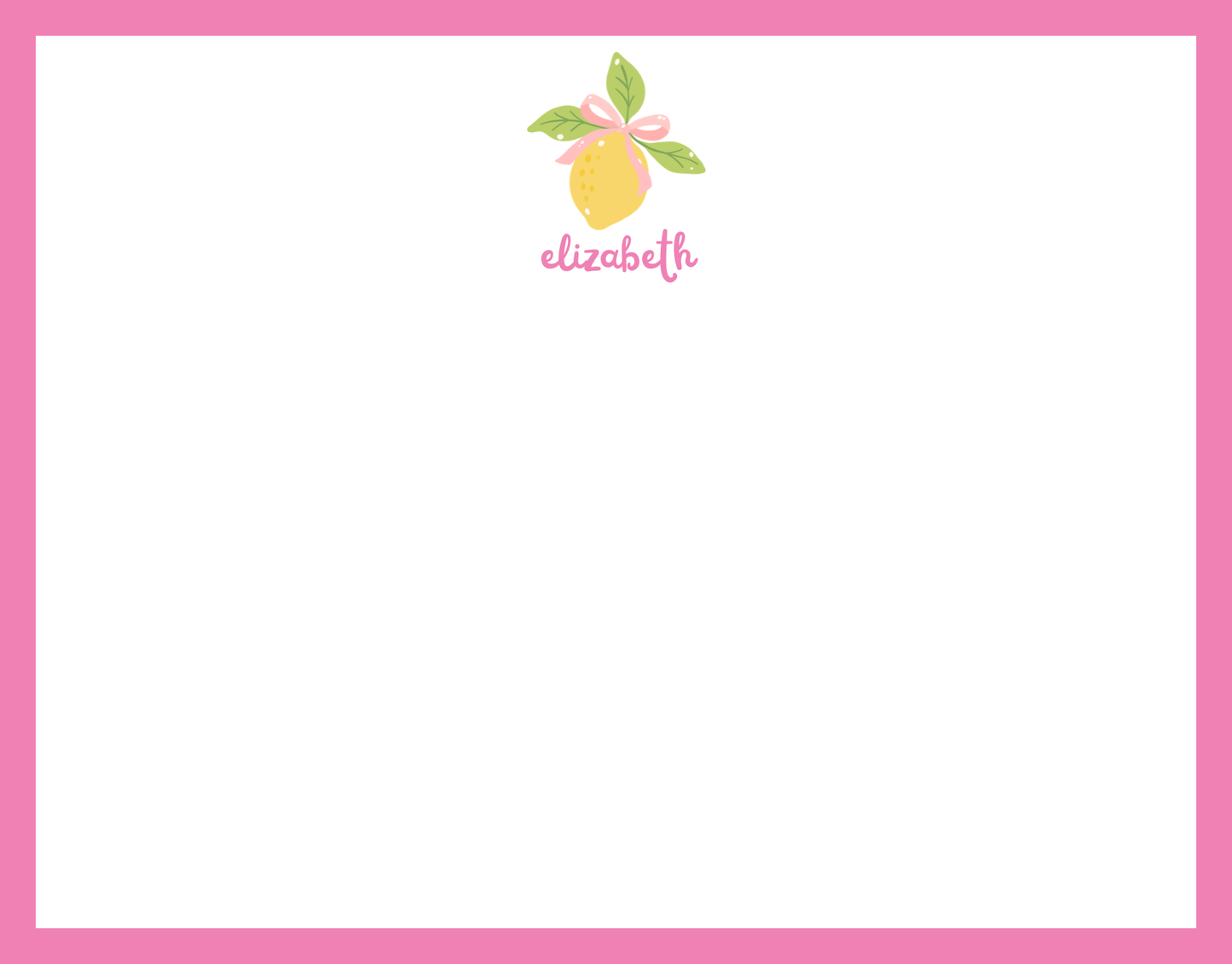 Mimi Paper Flat Note Personalized - Lemons