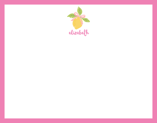 Mimi Paper Flat Note Personalized - Lemons