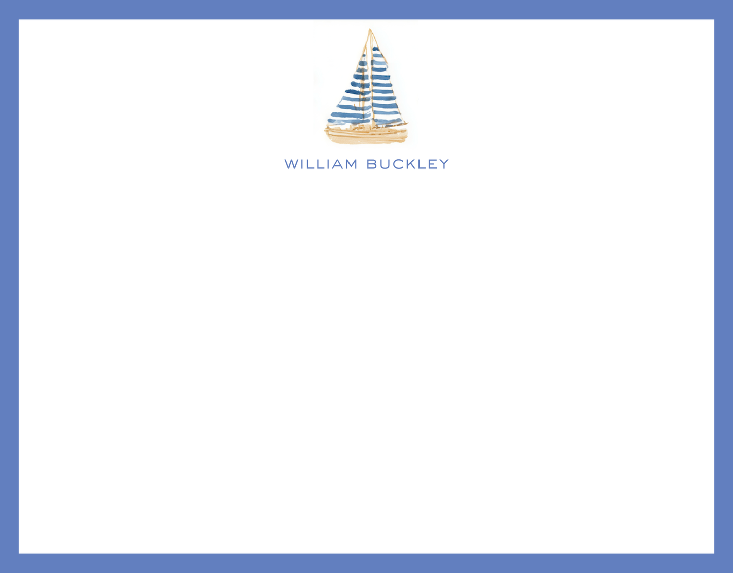Mimi Paper Flat Note Personalized - Sailboat