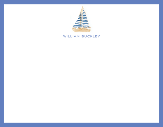 Mimi Paper Flat Note Personalized - Sailboat