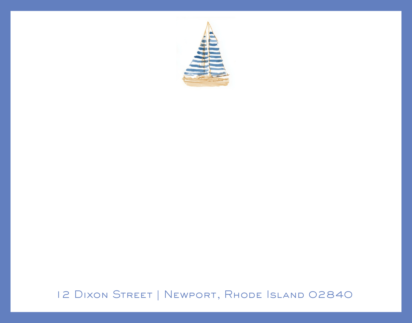 Mimi Paper Flat Note Personalized - Sailboat