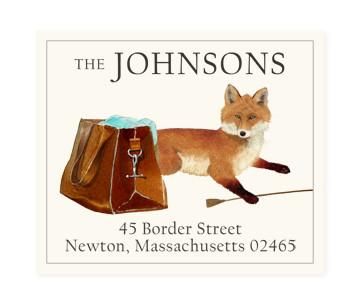 Return Address Label - Fox and Bag