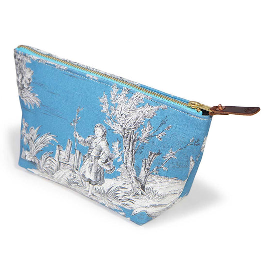 Toile Travel Clutch Cerulean