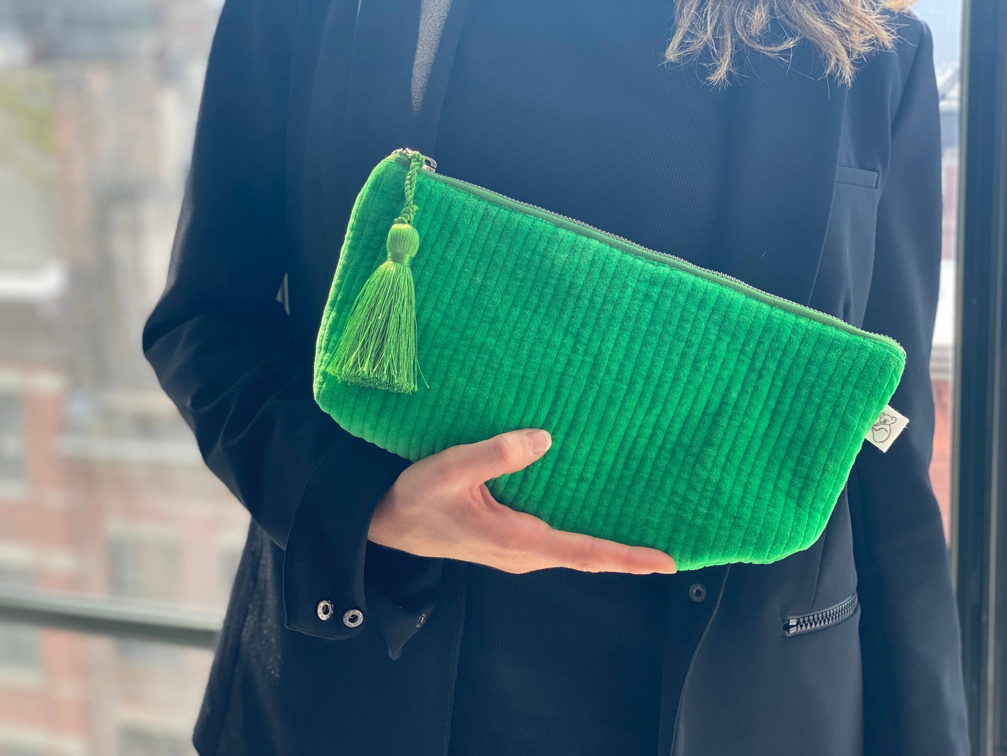 Quilted Velvet Clutch