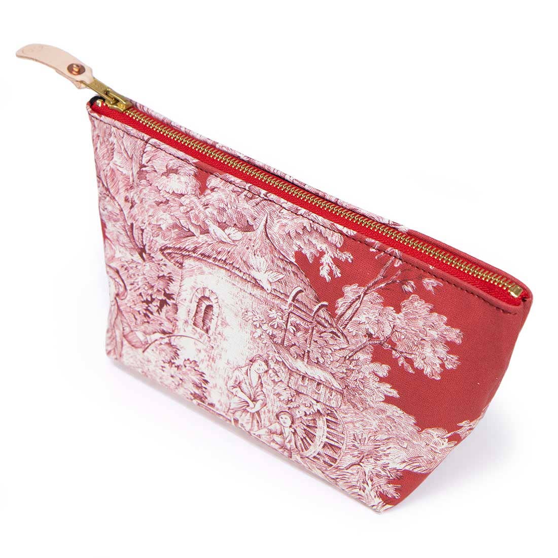 Toile Travel Clutch - Scarlet