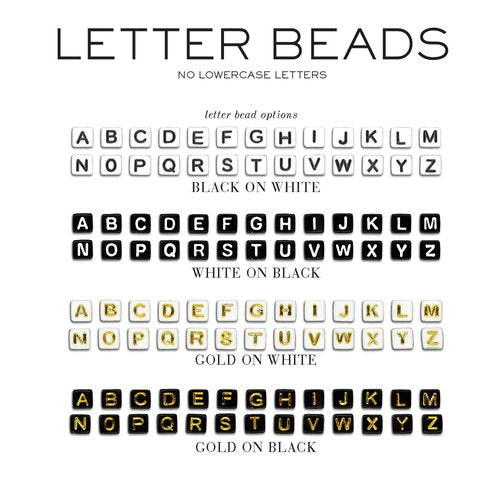 HP Notepad Letter Beads Black on White