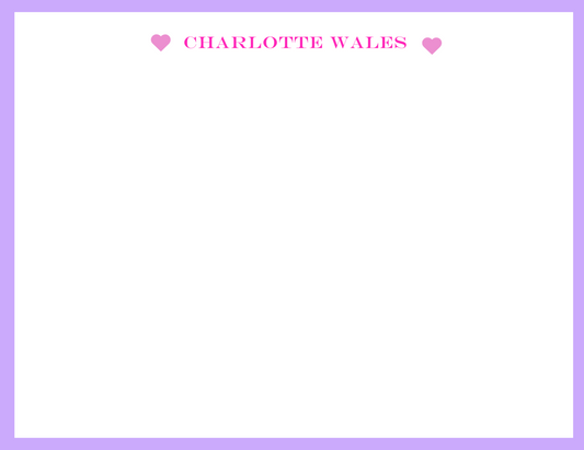 Mimi Paper Flat Note Personalized - Name with Hearts