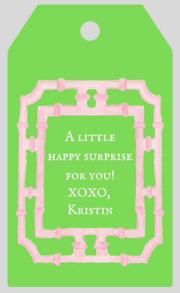 Mimi Paper Large Gift Tag Personalized - Bamboo Frame (mulitple color options)