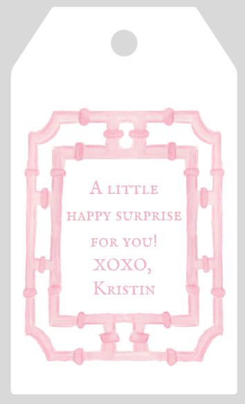 Mimi Paper Large Gift Tag Personalized - Bamboo Frame (mulitple color options)