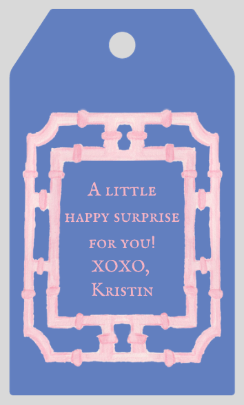 Mimi Paper Large Gift Tag Personalized - Bamboo Frame (mulitple color options)