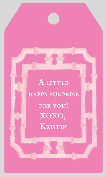 Mimi Paper Large Gift Tag Personalized - Bamboo Frame (mulitple color options)