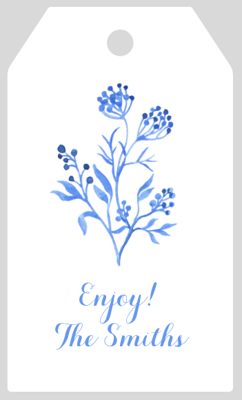 Mimi Paper Large Gift Tag Personalized - Blue Floral - Multiple Colors