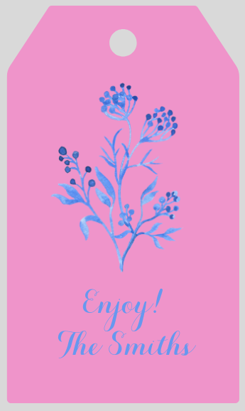 Mimi Paper Large Gift Tag Personalized - Blue Floral - Multiple Colors