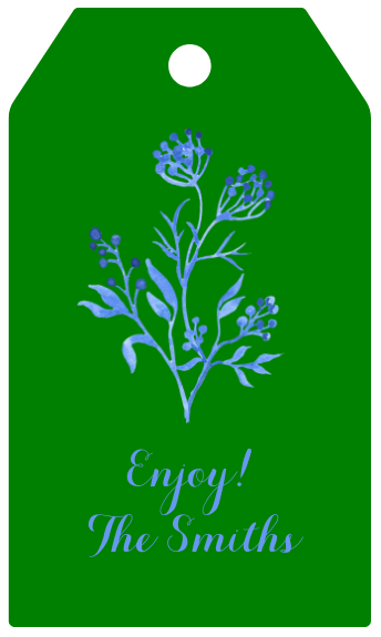 Mimi Paper Large Gift Tag Personalized - Blue Floral - Multiple Colors