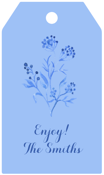 Mimi Paper Large Gift Tag Personalized - Blue Floral - Multiple Colors