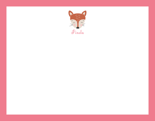 Mimi Paper Flat Note Personalized - Fox