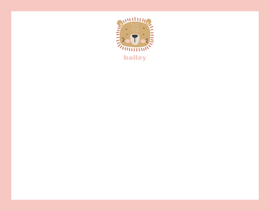 Mimi Paper Flat Note Personalized - Lion