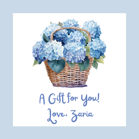 Mimi Paper Sticker - Hydrangea Basket