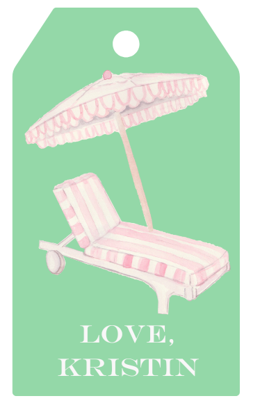 Mimi Paper Large Gift Tag Personalized - Palm Beach Pool Chair