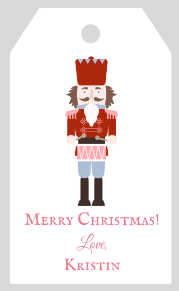 Mimi Paper Holiday Large Gift Tag Personalized - Red Nutcracker